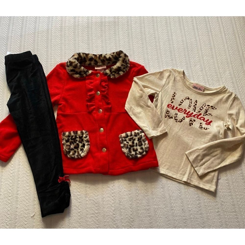Little Lass Girls Size 4 3-Piece Jacket, Tshirt and Pants